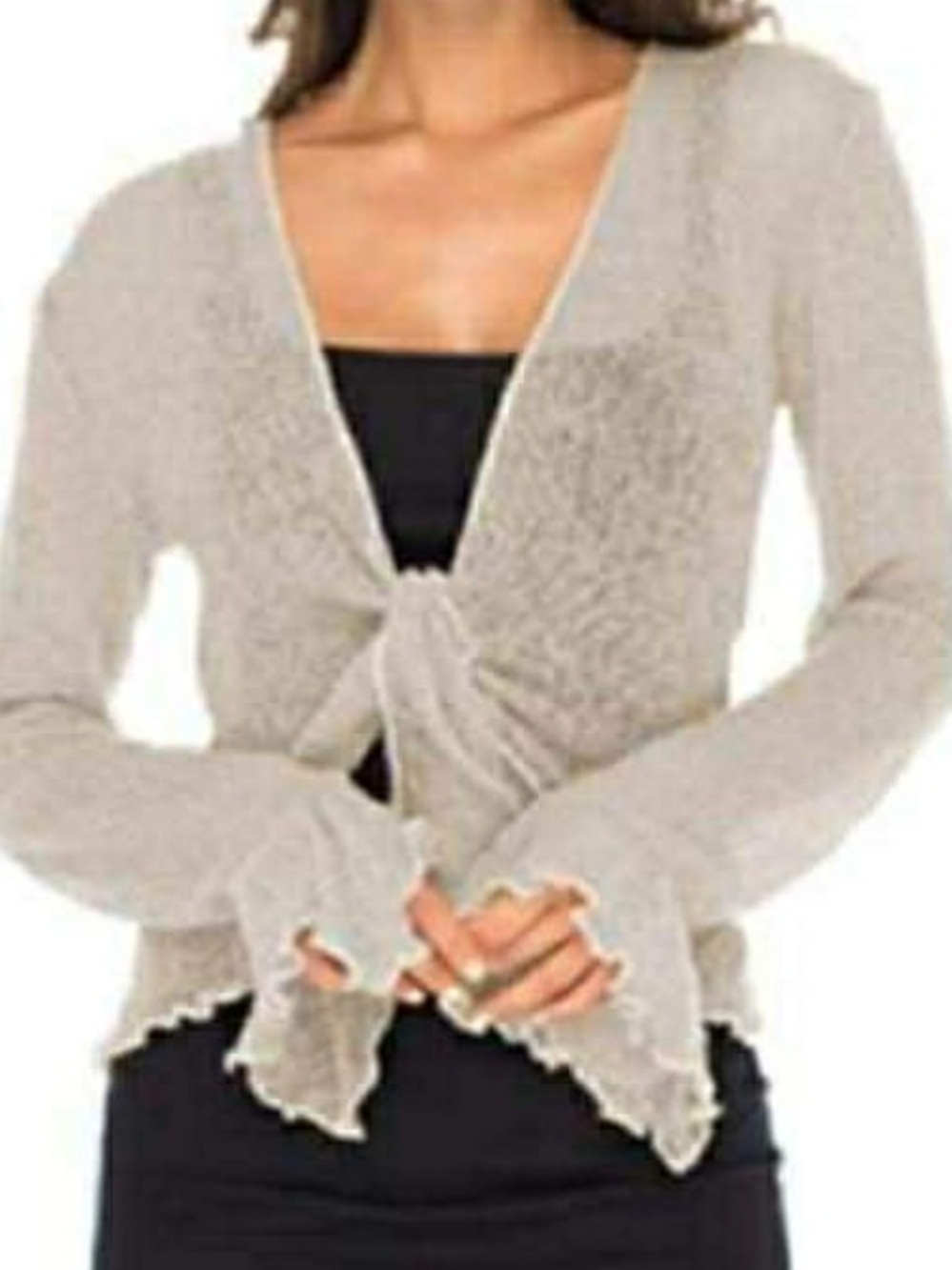 Light Tie-Front Women's Sweater